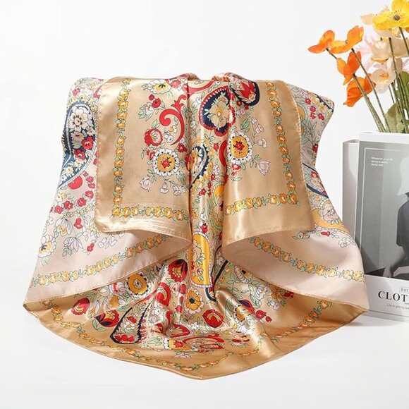 Large Hair Silk Bandana 35”×35” - Picture 4 of 4